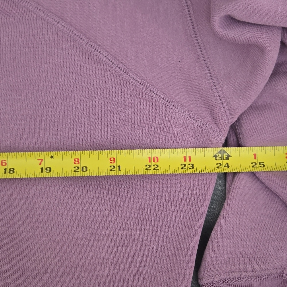 Lavender Lilac Purple Cotton Terry Boxy Oversized Cropped Crewneck Sweatshirt - Picture 4 of 6